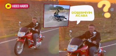 Seçim çalışmasına motosikletle gaza bastı! Başkandan eğlenceli yolculuk