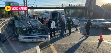 Şanlıurfa’da kontrolden çıkan araç takla attı!