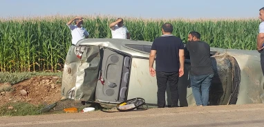 Şanlıurfa'da kontrolden çıkan araç şarampole yuvarlandı: 1 yaralı