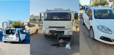 Ceylanpınar’da zincirleme kaza…  Faciadan kıl payı kurtuldular…