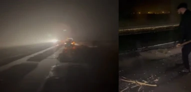 Şanlıurfa- Akçakale yolu dün nasılsa bugün de aynı! Sürücüler küreklere sarıldı...