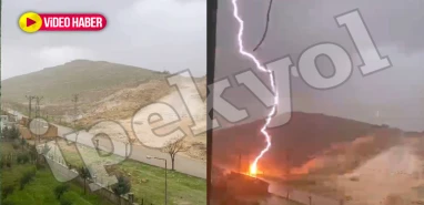 Şanlıurfa’da okulun yanında yıldırım düştü! O anlar saniye saniye kaydedildi