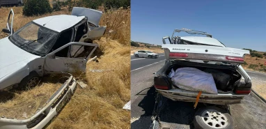 Şanlıurfa’da tek taraflı kazada araç araziye savruldu!