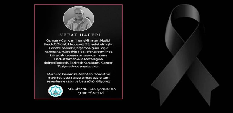 Şanlıurfa’da emekli imam hatibi hayatını kaybetti