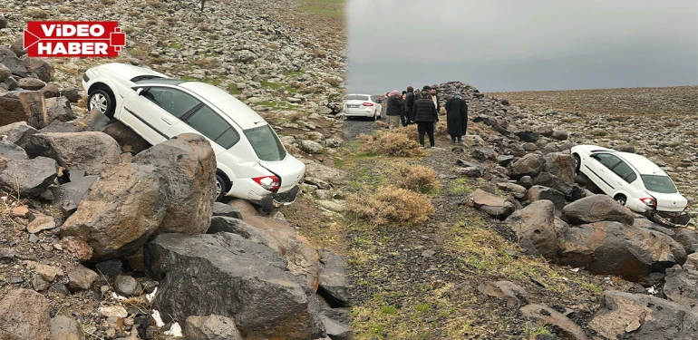 Viranşehir’de sağanak yağış kaza getirdi! Otomobil şarampole devrildi