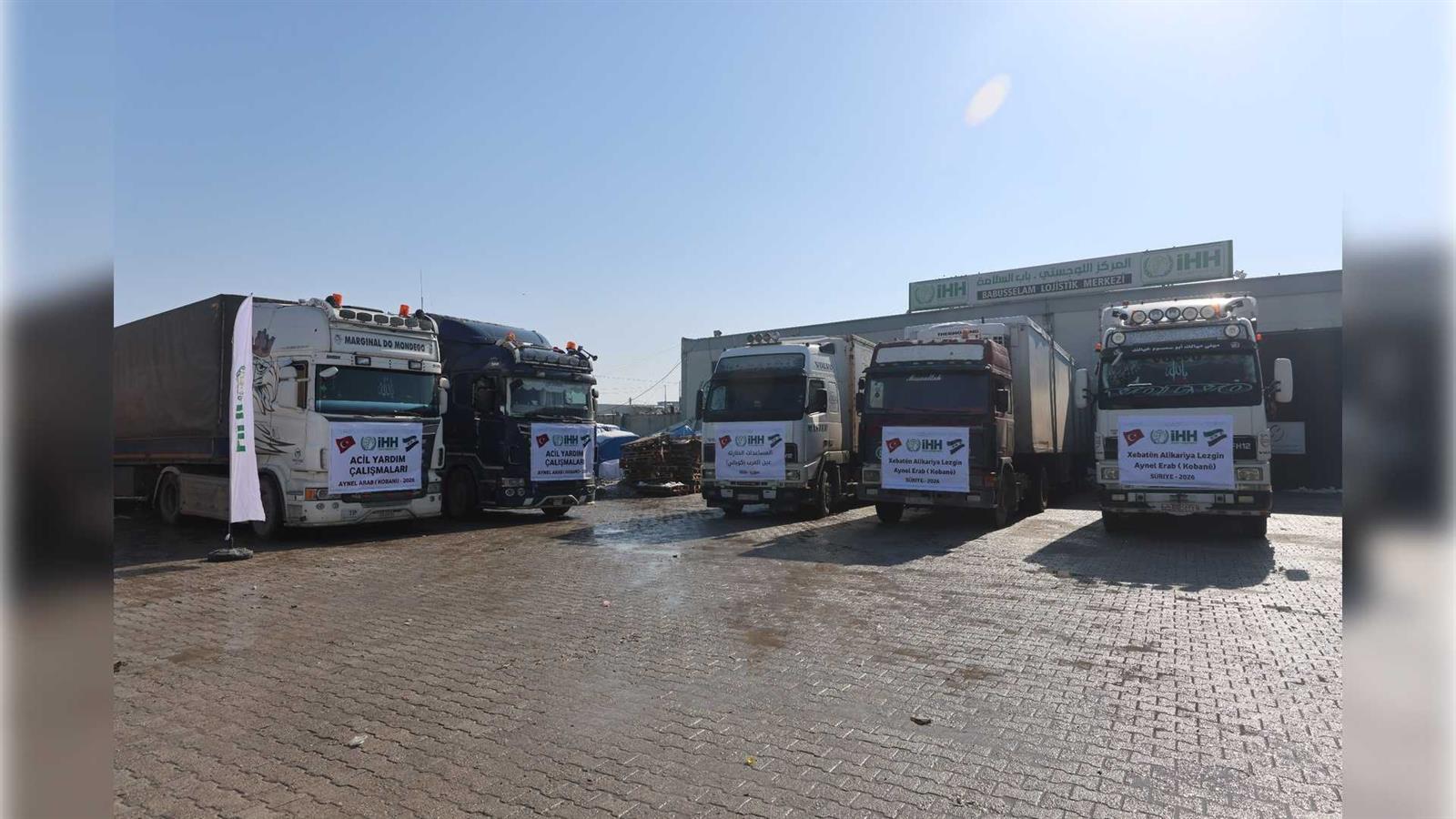 İHH'dan Kobani'deki sivillere yardım... TIR'lar yola çıktı