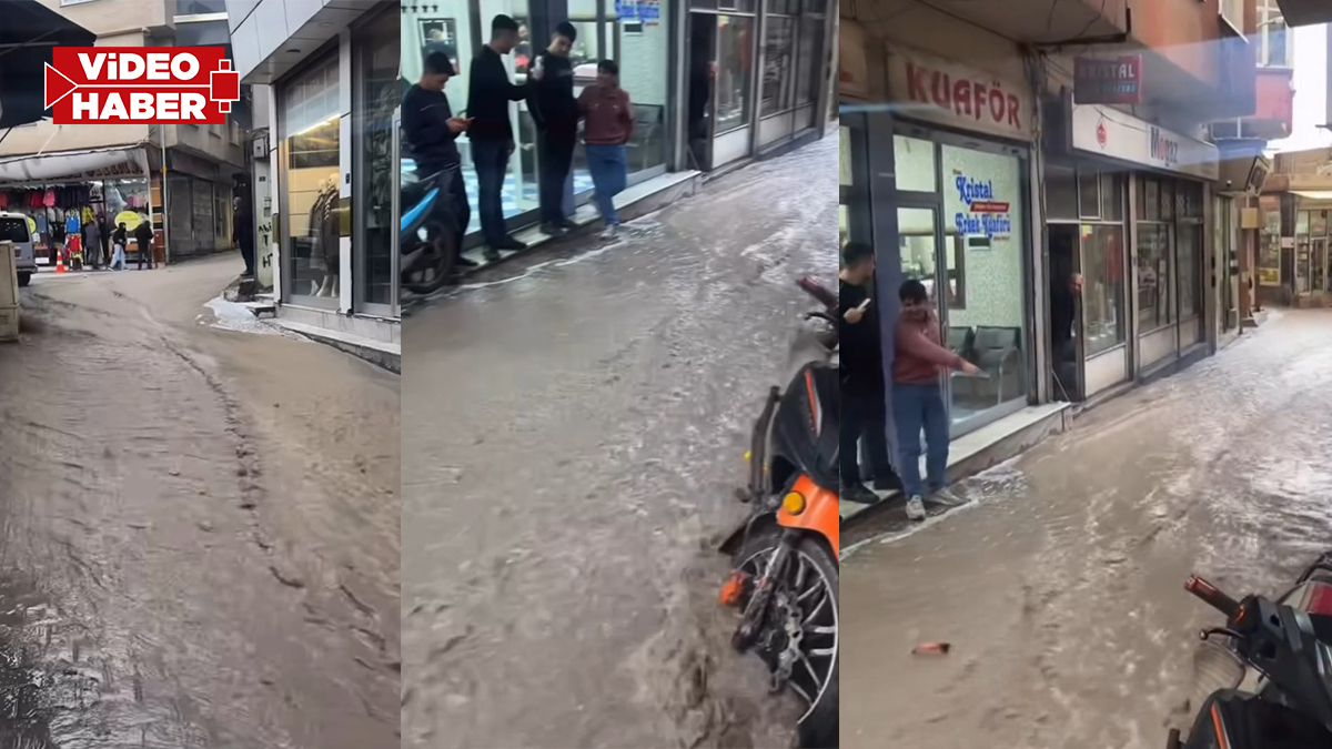 Şanlıurfa’da sağanak yağış caddeyi sele dönüştürdü