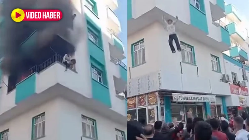 Şanlıurfa’da yürekleri ağza getiren olay! Yangında mahsur kalan iki kişi 3’üncü kattan atladı
