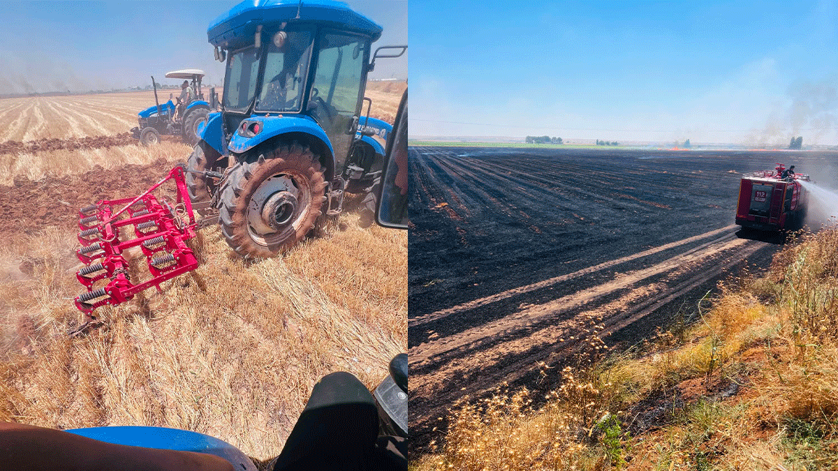 Şanlıurfa’da dev tarla alevlere teslim oldu! 500 dönümlük alanda yangın
