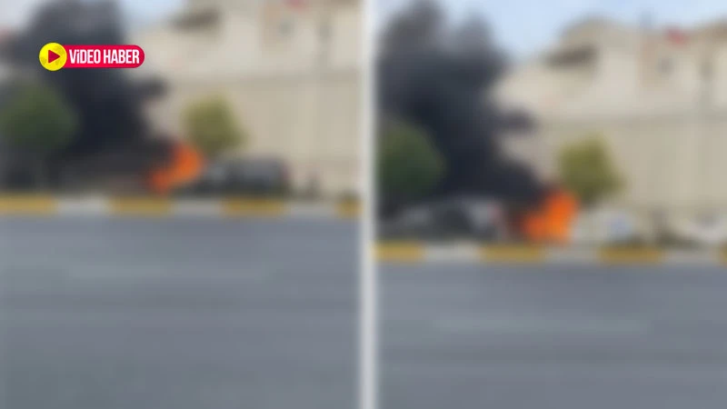 Araç cayır cayır yandı! İtfaiye yarısında gelebildi