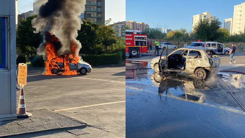 Bu da oldu! Muayeneden geçmeyen aracını yaktı