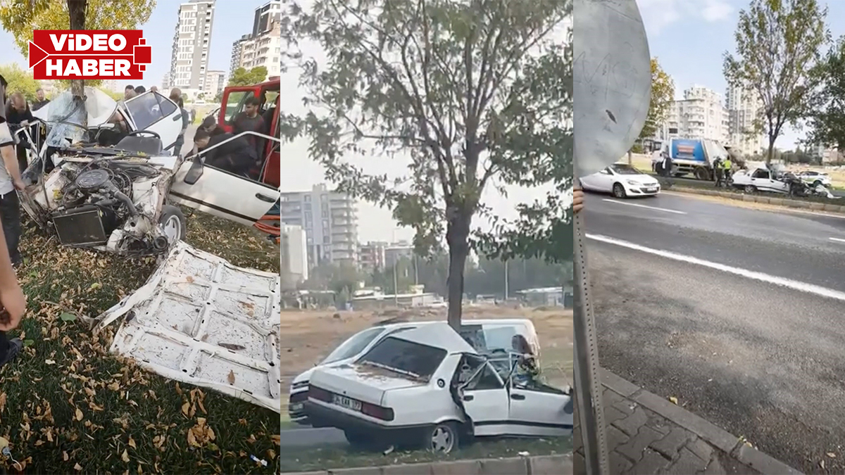 Şanlıurfa’da otomobil ağaca ok gibi saplandı!