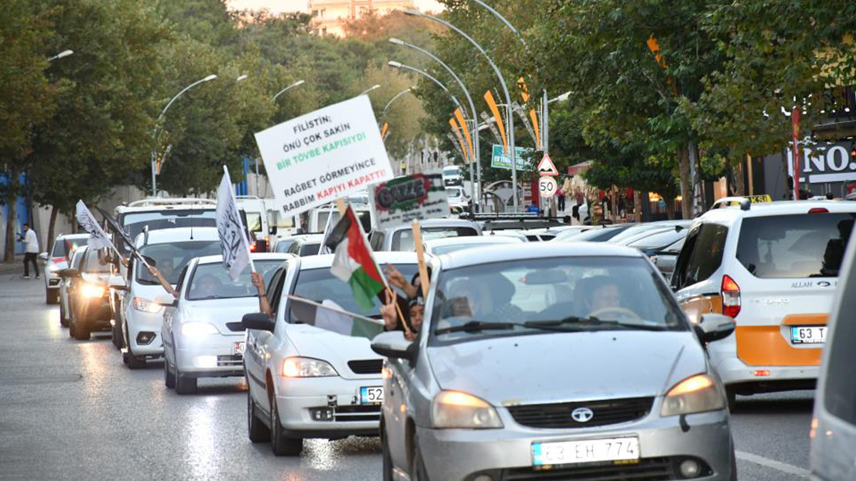Şanlıurfa'da "Filistin'e destek konvoyu" oluşturuldu