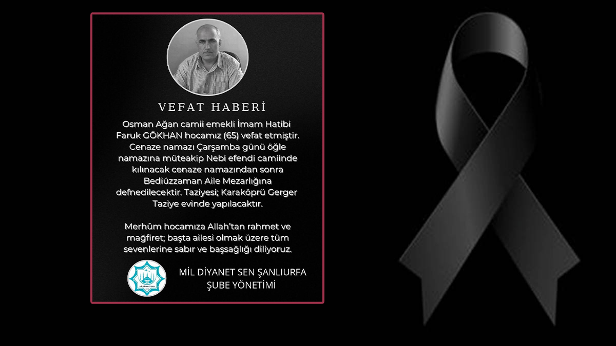 Şanlıurfa’da emekli imam hatibi hayatını kaybetti