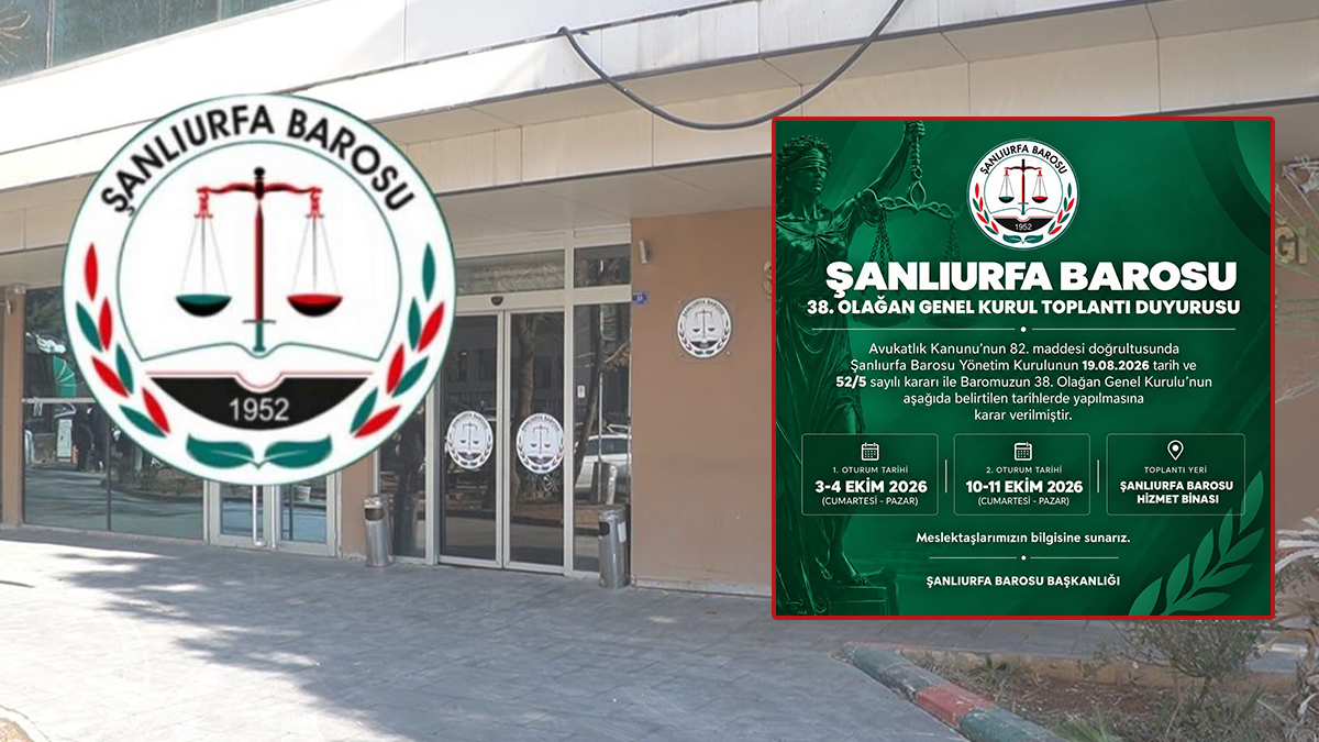 Şanlıurfa Barosu’nda seçim heyecanı: Genel kurul tarihi belli oldu
