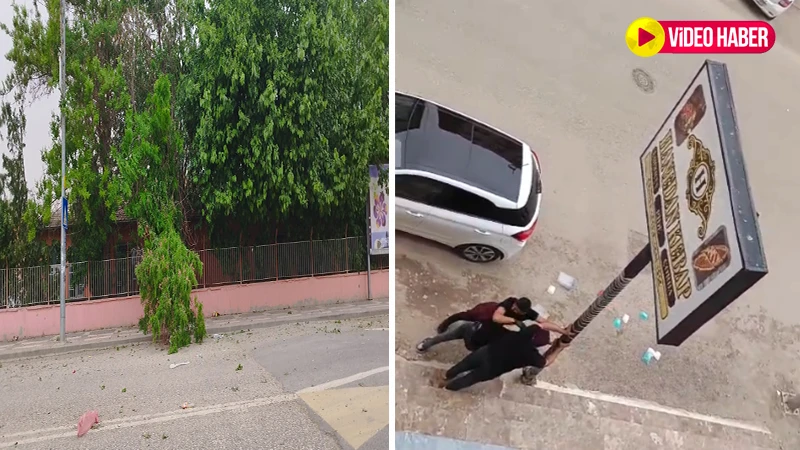 Ceylanpınar… Şiddetli rüzgarla esnafın imtihanı