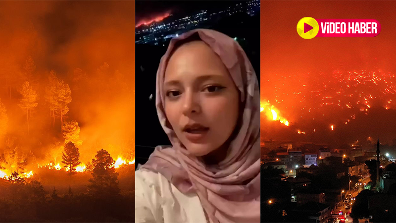 Yangını arkasına alıp şarkı söyledi!