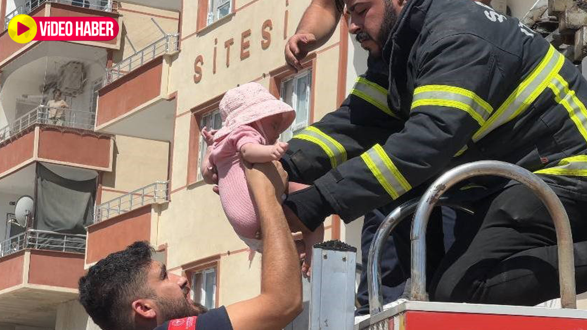 Şanlıurfa’da korku dolu anlar: Yangında mahsur kalan bebek ve çocuk….