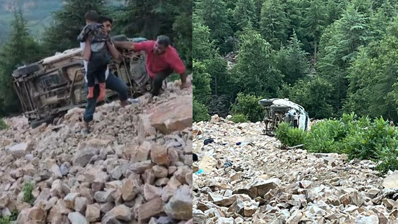 Araç uçuruma devrildi: Aynı aileden 3 kişi öldü, 1 kişi yaralandı