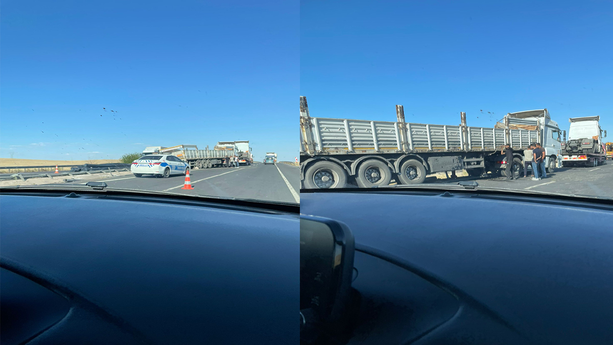 Şanlıurfa'da tır kontrolden çıktı: Orta refüje girip bariyerlere çarptı!