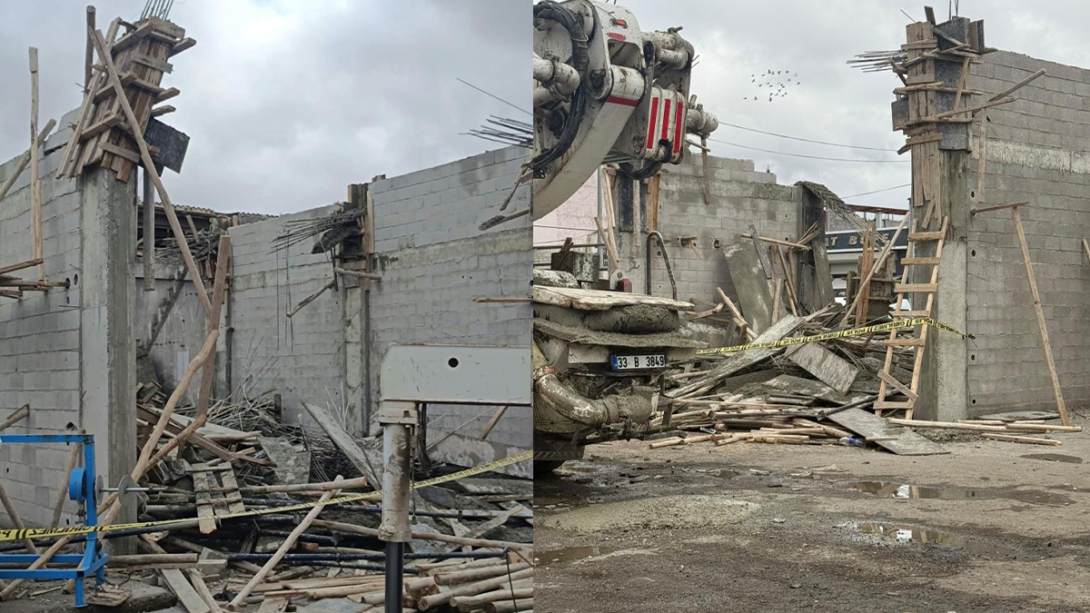 Gaziantep'te beton dökümü sırasında ahşap kalıp çöktü: Yaralılar var...