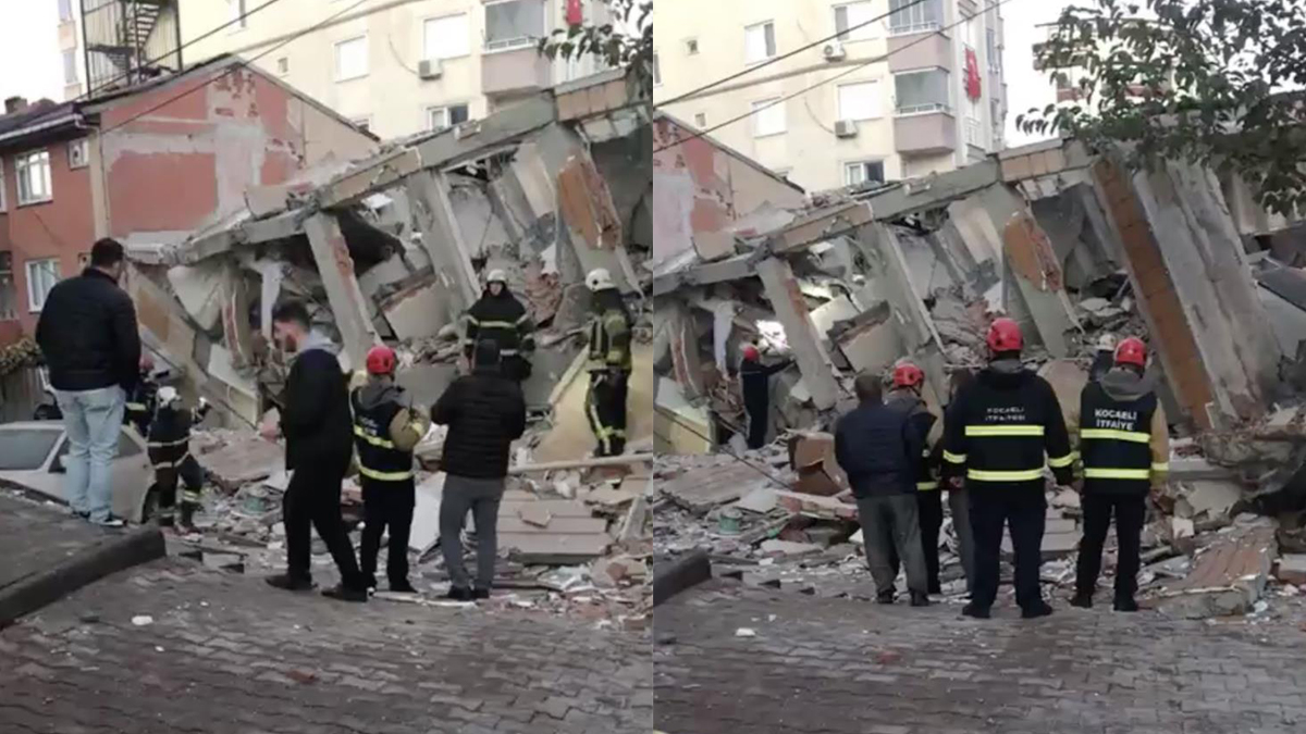 Gebze'de 6 katlı bina çöktü: Enkaz altında kalanlar var!