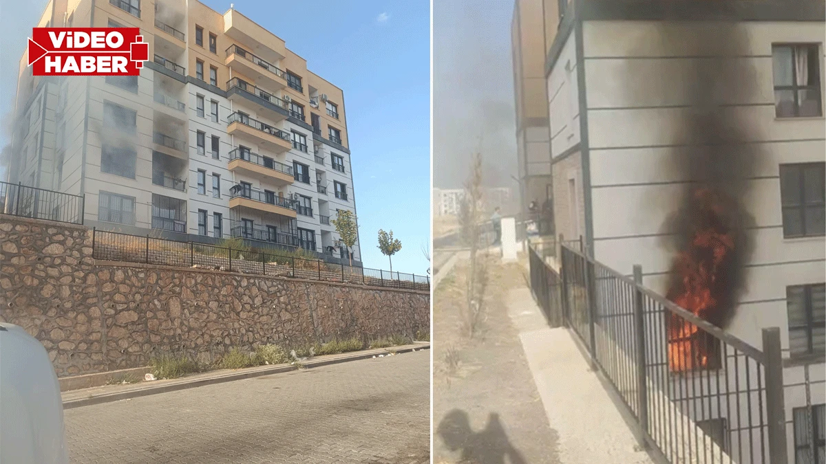 Şanlıurfa’da deprem konutlarında yangın paniği! Daire alevlere teslim oldu