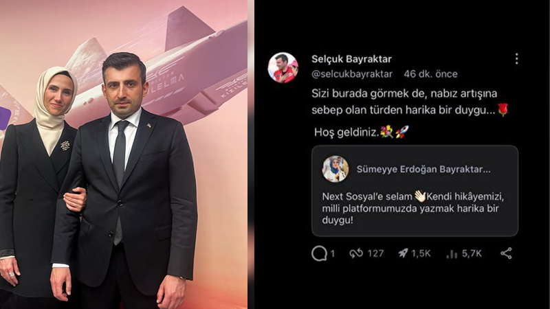 Selçuk Bayraktar'dan eşine romantik karşılama!