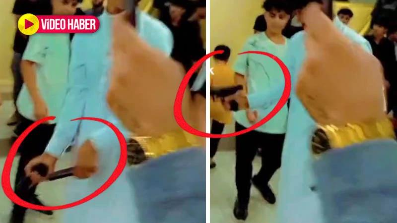 Şanlıurfa’da dehşet veren görüntüler! Düğün salonunda çocuklara aldırış etmeden havaya ateş açtılar