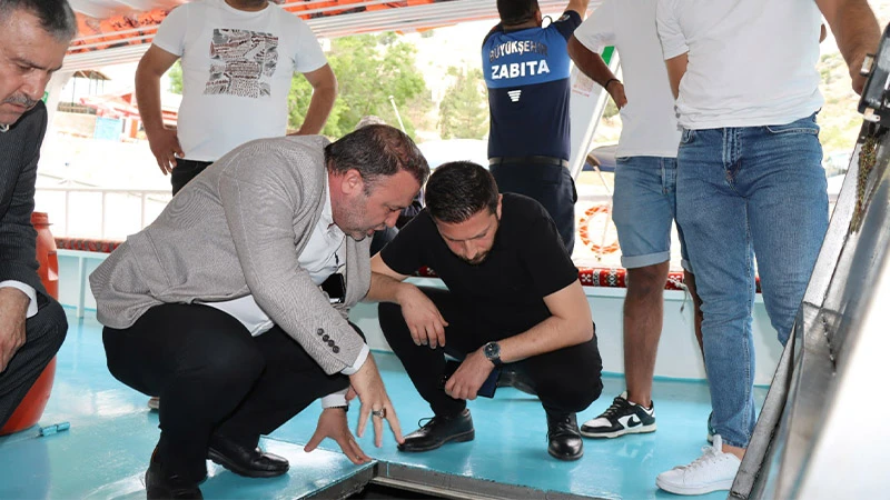 Sakin şehir Halfeti'de tekne denetimi (11.05.2024)