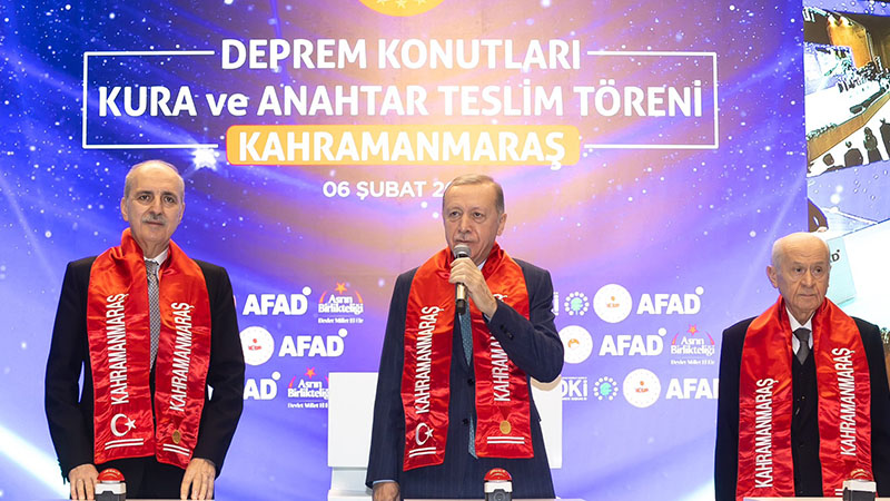 Cumhurbaşkanı Erdoğan: Depremin ilk anından itibaren afet bölgesindeydik