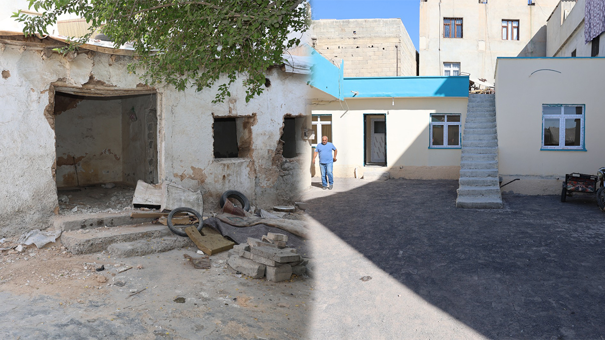 Akçakale’de 3 aile için yeni evler inşa edildi