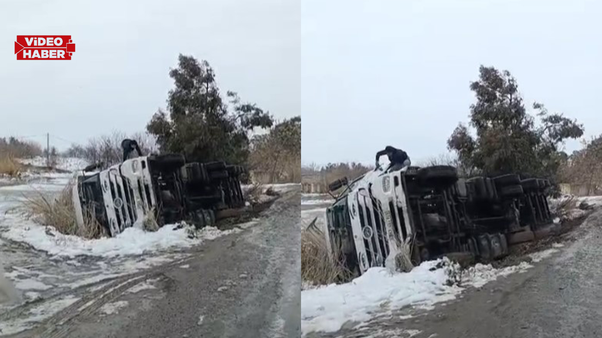 Şanlıurfa’da tır kazası! Park etmeye çalışırken zemin çöktü