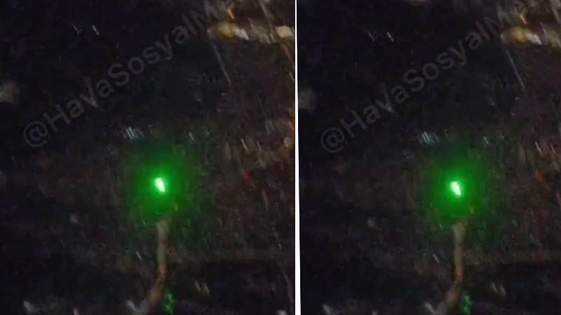 İnişe hazırlanan uçağa lazer tuttular