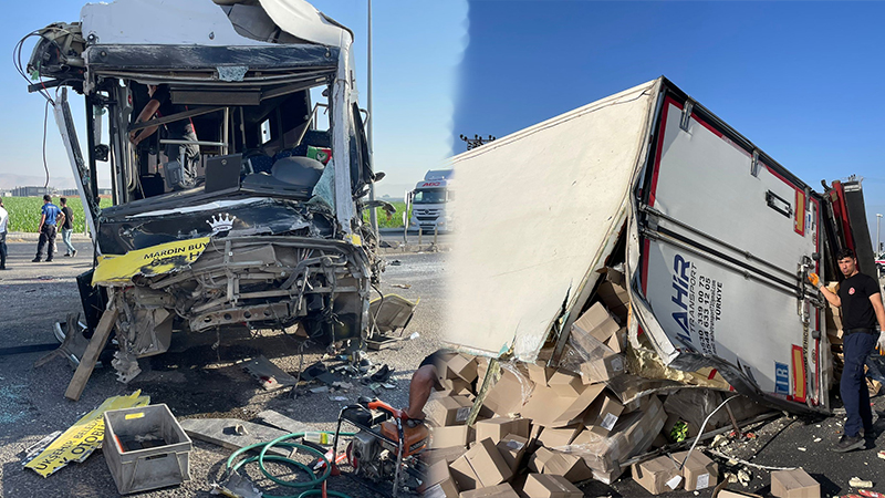 Halk otobüsü ile tır çarpıştı! Çok sayıda yaralı var