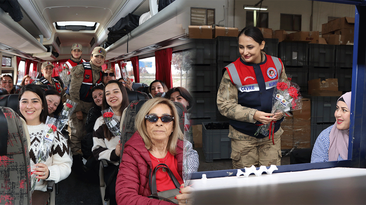 Şanlıurfa’da jandarmadan kadınlara karanfil