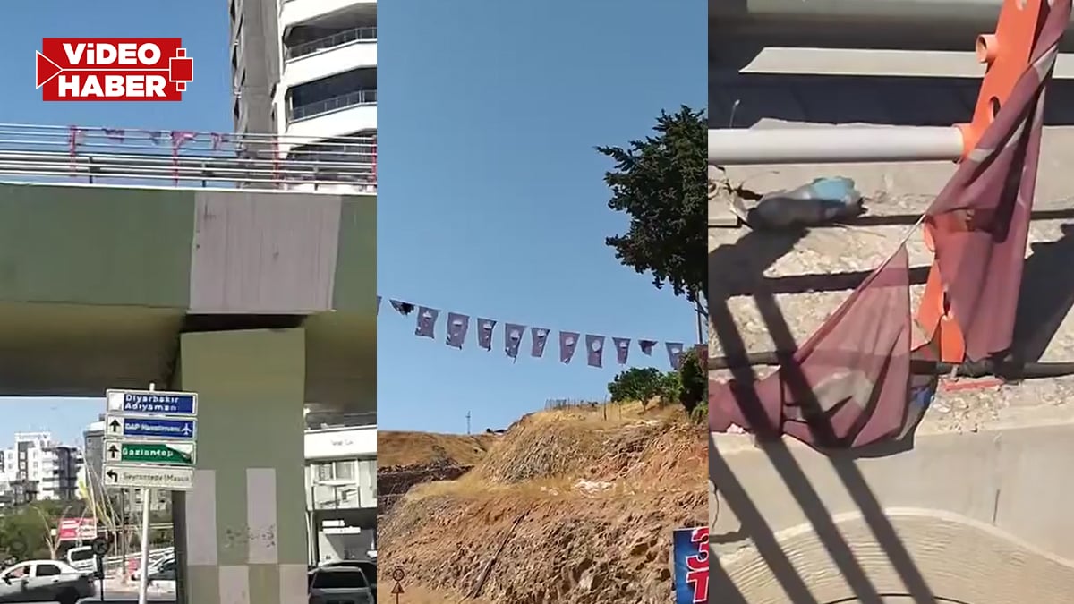Şanlıurfa’da üst geçitte bayrak hassasiyeti: Vatandaşlardan yenilensin çağrısı