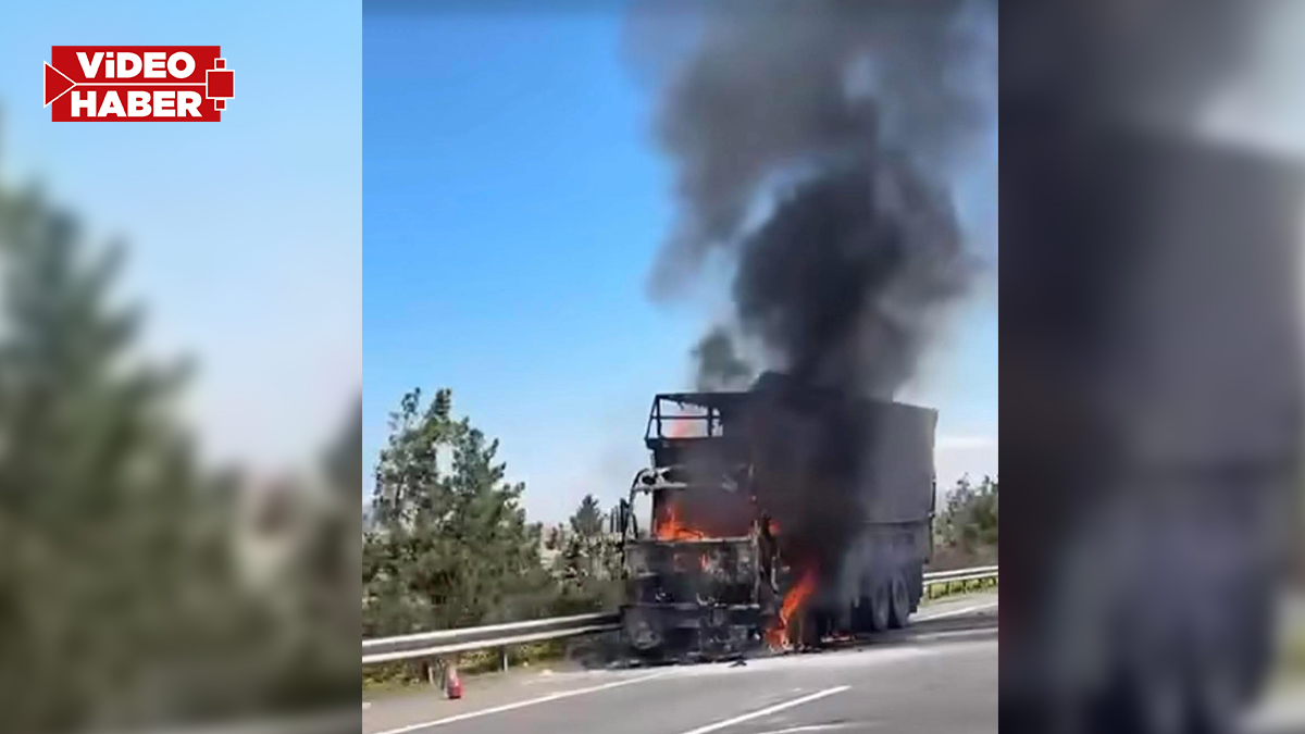 Şanlıurfa'da seyir halindeki kamyon alev topuna döndü