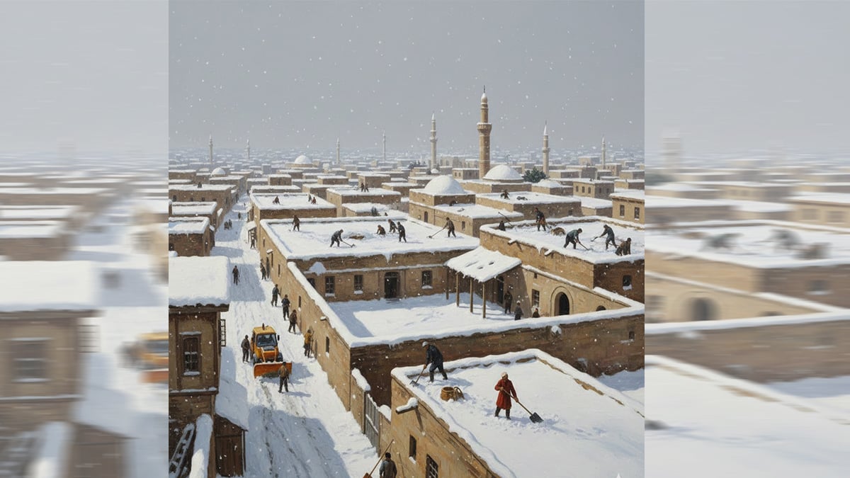 Şanlıurfalıların kar mesaisi başladı!