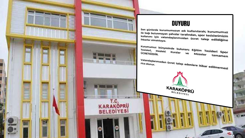 Karaköprü Belediyesinden uyarı: “Bu kişilere kanmayın!”