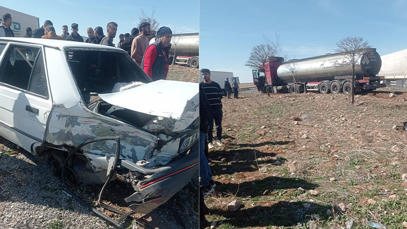 Şanlıurfa’da tır ile otomobil çarpıştı: 1 yaralı