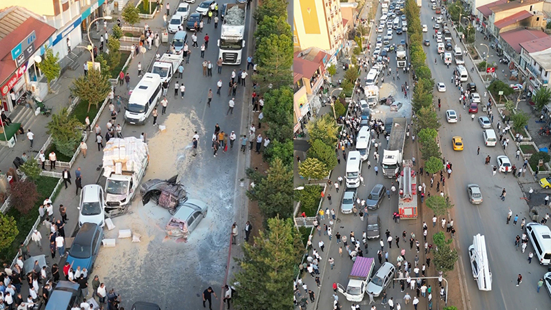 9 araç birbirine girdi! Ortalık savaş alanına döndü