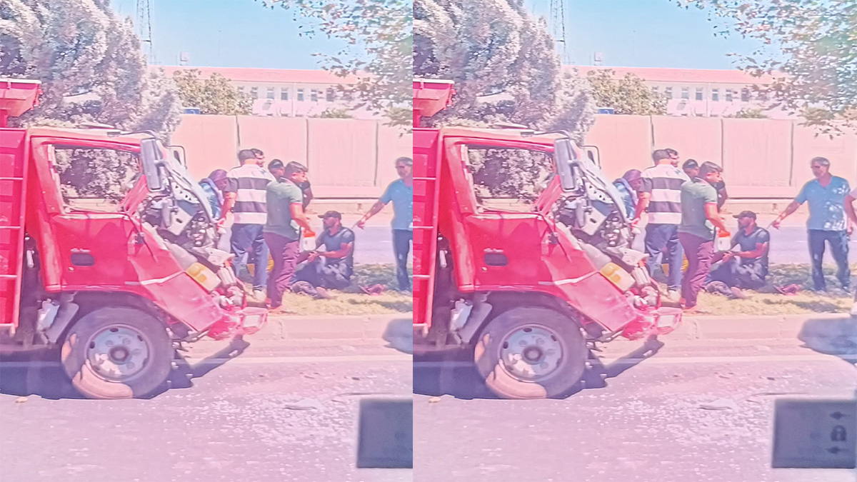 Şanlıurfa’da kamyon, hafriyat kamyonuna çarptı: Yaralı var…