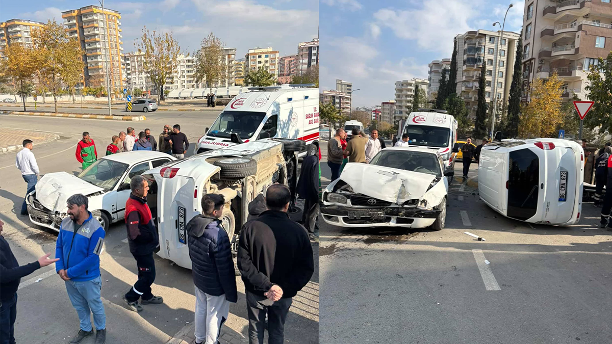 Şanlıurfa’da iki araç çarpıştı! Yoldan geçen yaya yaralandı