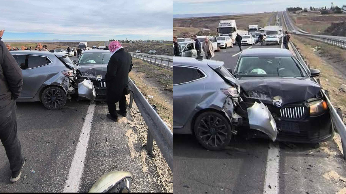Viranşehir-Mardin yolunda zincirleme kaza! Dört araç birbirine girdi