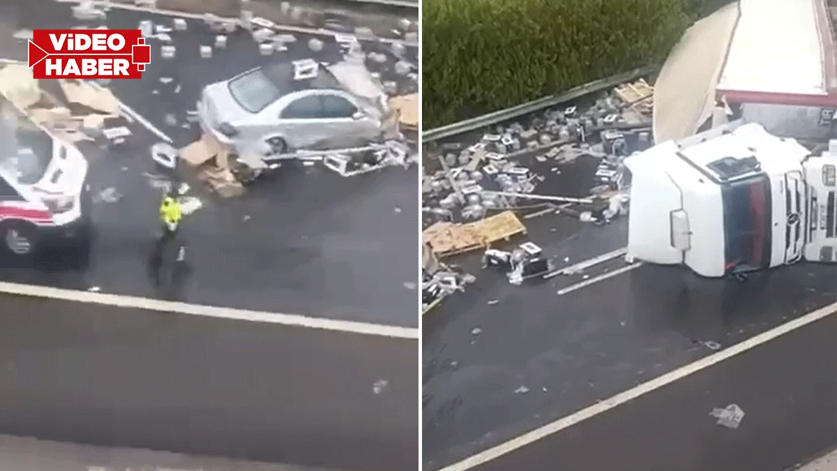 Şanlıurfa’da zincirleme kazada tır devrildi! Yol kapandı