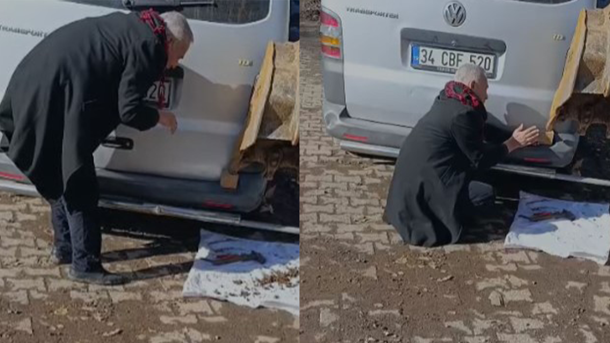 Şanlıurfa’da bagaj göçüğünü bakın nasıl düzelttiler! İmkansızlık ortasında sıra dışı müdahale