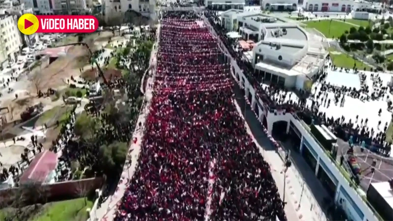 Yeniden Refah Şanlıurfa mitinginin havadan görüntüleri ortaya çıktı