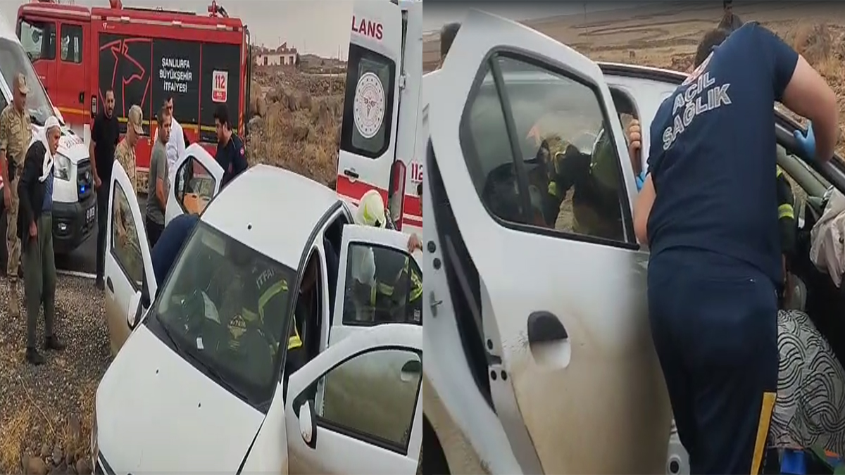 Şanlıurfa’da kontrolden çıkan araç şarampole yuvarlandı: Yaralılar var