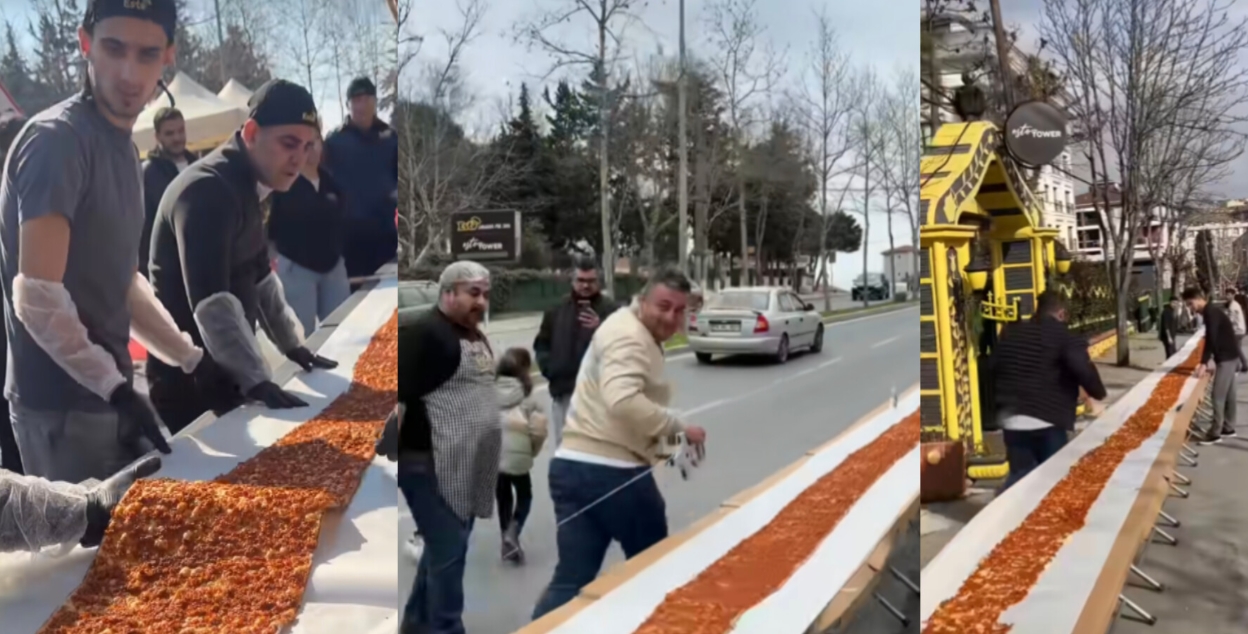 63 metrelik lahmacunla adını rekorlar kitabına yazdırdı... Eleştirenlere ne yanıt verdi?
